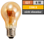 Mobile Preview: LED Filament Glühlampe McShine "Retro" E27, 6W, 490lm, warmweiß, goldenes Glas