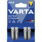 Mobile Preview: Micro-Batterie VARTA ''Professional'', Lithium, Typ AAA/FR03, 4er-Blister