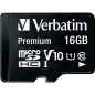 Preview: Micro SDHC Card Verbatim, 16GB Speicherkapazität, inkl. Adapter, Class 10
