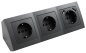 Preview: Steckdosenblock McPower "Flair" Aufbau, anthrazit, 3-fach Schutzkontakt + USB