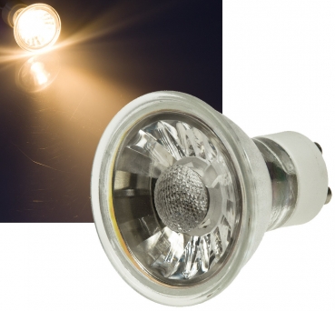 LED Strahler GU10, 1 COB, 3000k, 230lm, 230V/3W, warmweiß
