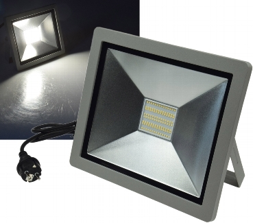 LED-Fluter SlimLine silber 100W, 6500lm, 4000K, neutralweiß, IP44