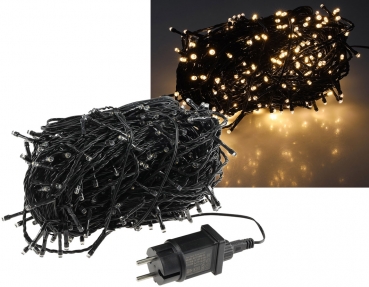 LED Aussen-Lichterkette "CT-ALK400" 40m warmweiß, Kabel schwarz, IP44, 400 LEDs