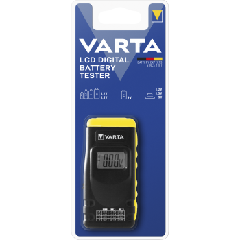 Batterietester VARTA, digital, LCD-Display, für AA/ AAA/ C/ D/ 9v Batterien