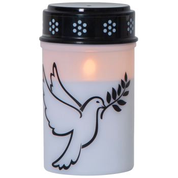 LED-Grablicht "Dove", weiß mit Taubenmotiv, warmweiß, 12,5x7,5cm, outdoor