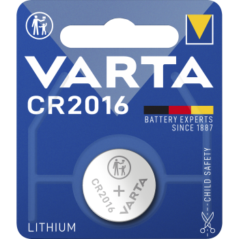 Lithium-Knopfzelle VARTA ''Electronics'', CR 2016, 90mAh, 3V, 1er-Blister