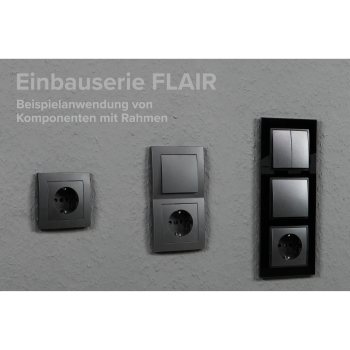 Schalter und Steckdosen Set McPower Flair ''Tür 2-fach-Style Profi'' Glasrahmen