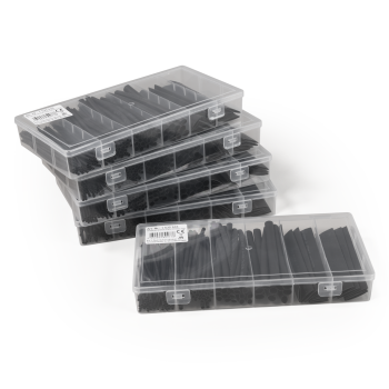 Schrumpfschlauch-Set McPower, 500-teilig in Sortimentsboxen, schwarz