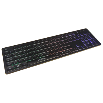 Tastatur ''Rainbow'' LogiLink, beleuchtet, schwarz, USB