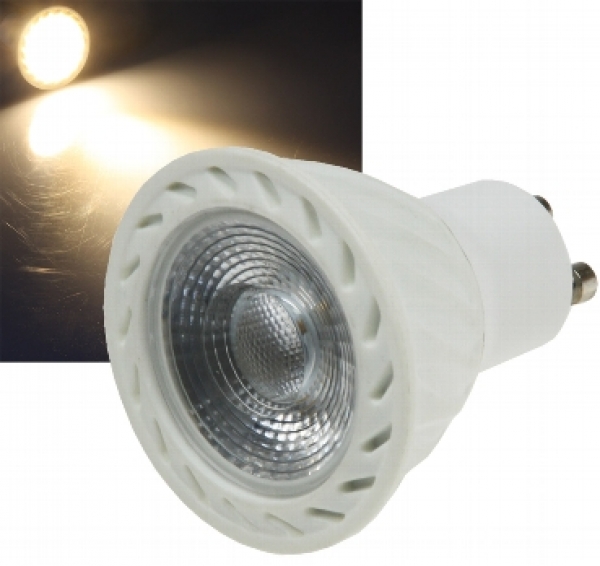 LED Strahler GU10, 1 COB, 3000k, 500lm, 230V/7W, warmweiß