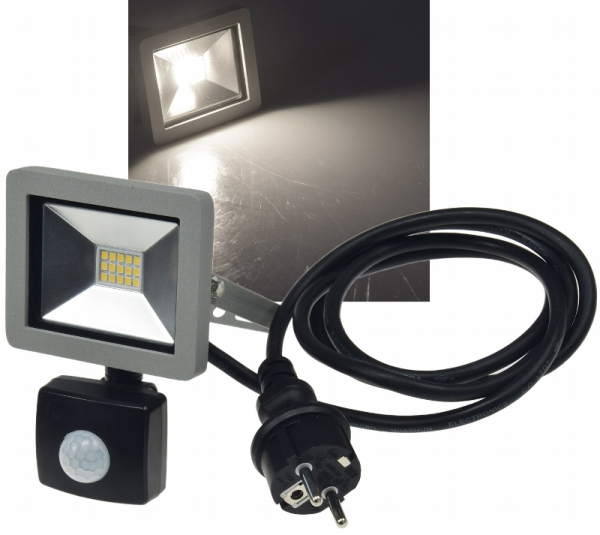 LED-Fluter SlimLine, 10W, IP44, 750lm, 4200k mit Bewegungsmelder