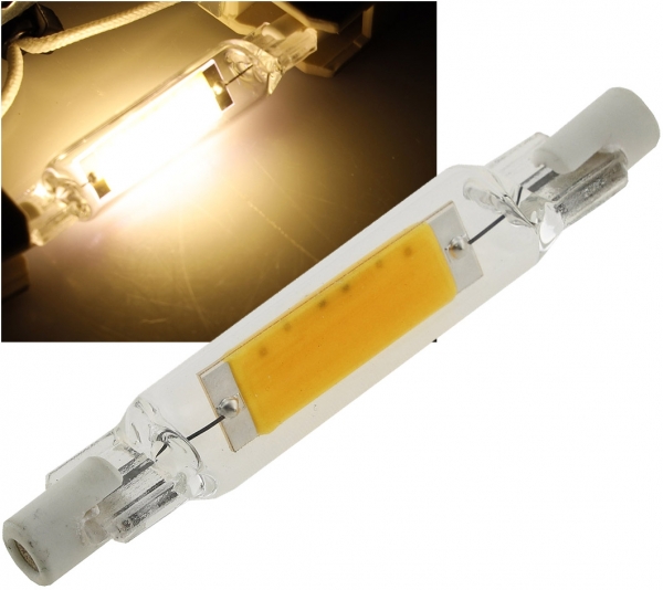 LED Strahler R7s "Glas RS78" 360°, 450lm, 78mm, 2900k / warmweiß