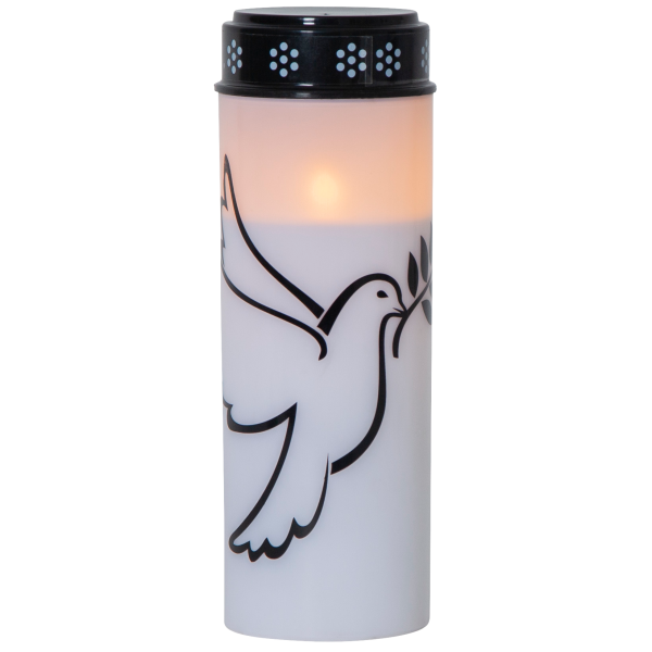 LED-Grablicht "Dove", weiß mit Taubenmotiv, warmweiß, 20,5x7,5cm, outdoor