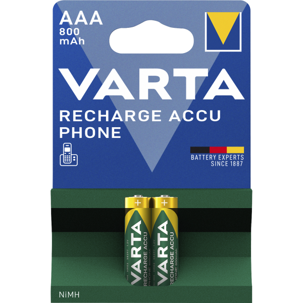Micro-Akku VARTA ''Accu Phone'', Ni-MH, 800mA, Typ AAA, HR03,2er-Blister