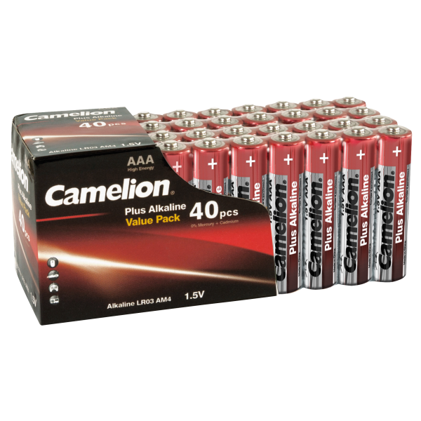 Micro-Batterie CAMELION Plus Alkaline 1,5 V, LR03 Typ AAA, 40er-Blister