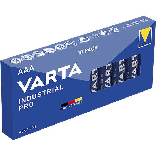 Micro-Batterie VARTA ''Industrial Pro'' Alkaline, Typ AAA, LR03, 1,5V, 10-Pack