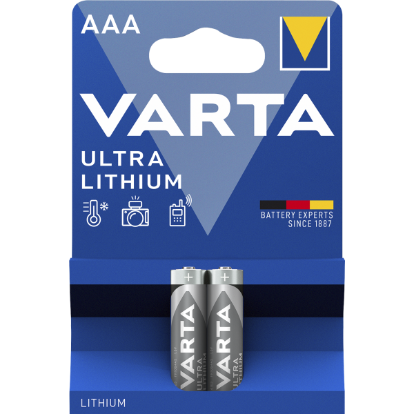 Micro-Batterie VARTA ''Professional'', Lithium, Typ AAA/6103, 2er-Blister