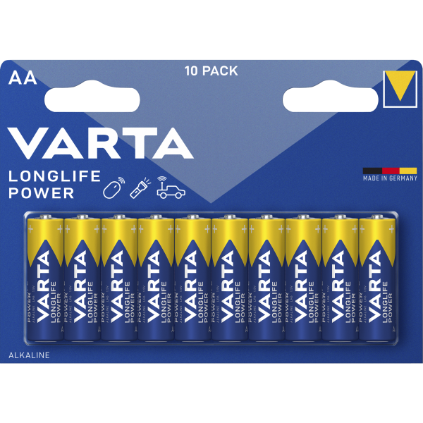 Mignon-Batterie VARTA ''Longlife Power'', Alkaline, 1,5V, LR06, Typ AA, 10er-Blister