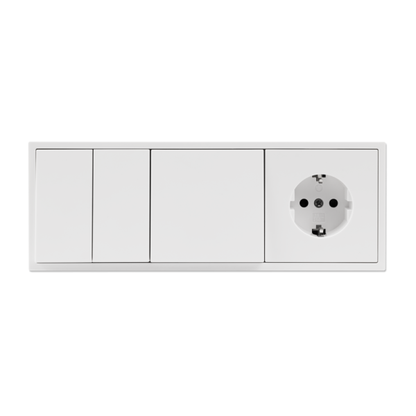 Schalter und Steckdosen Set McPower Shallow ''Tür 3-fach'' weiß, 4-teilig
