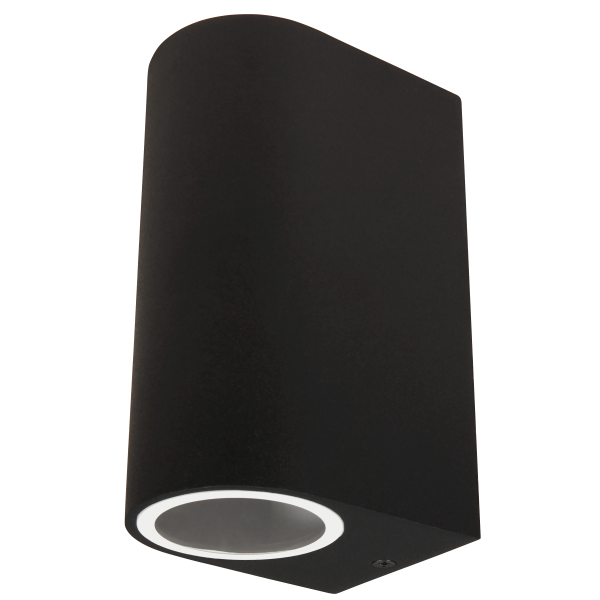 Wandleuchte McShine ''Oval-A'' schwarz, IP44, 2x GU10, Aluminium Gehäuse